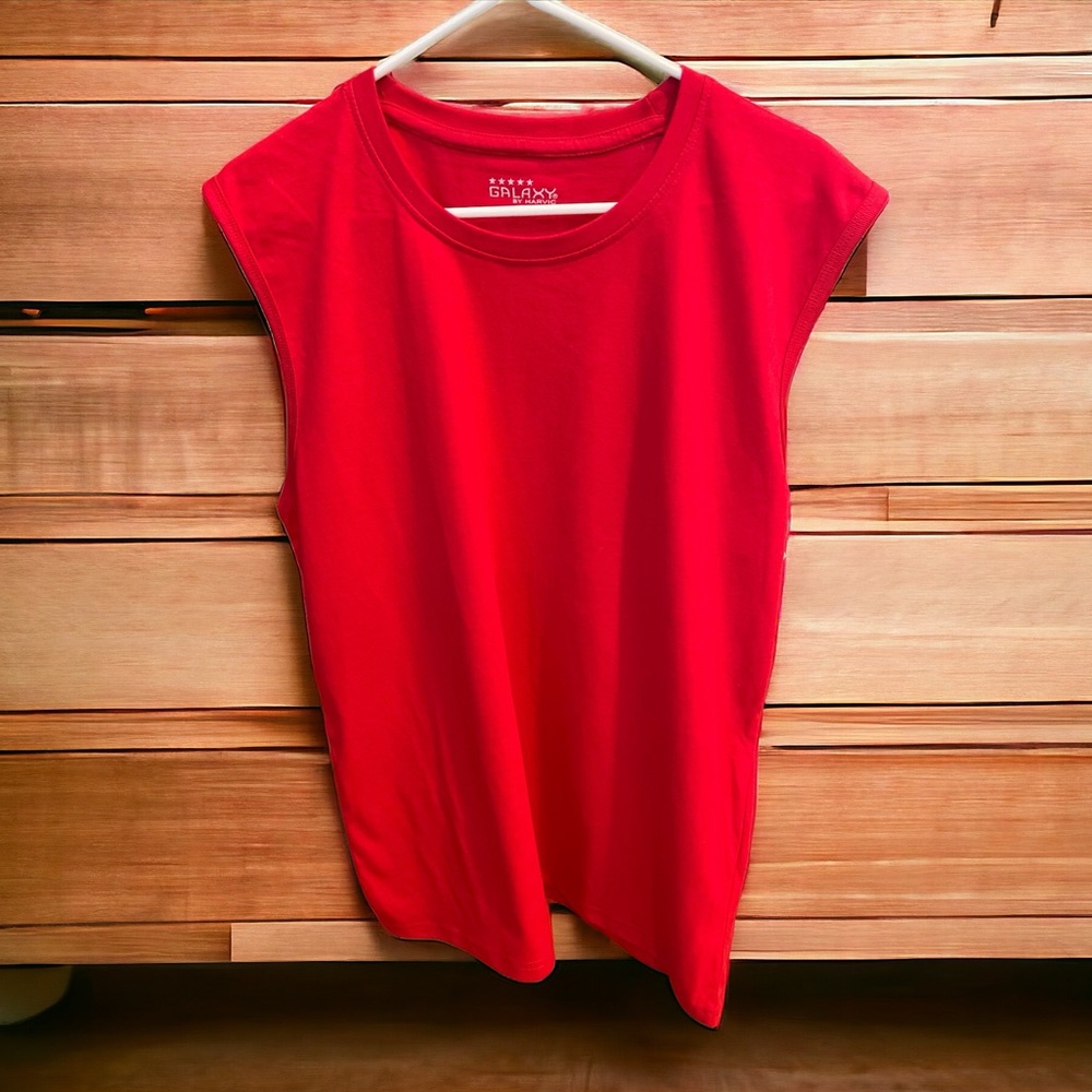 Galaxy Red Sleeveless T Shirt